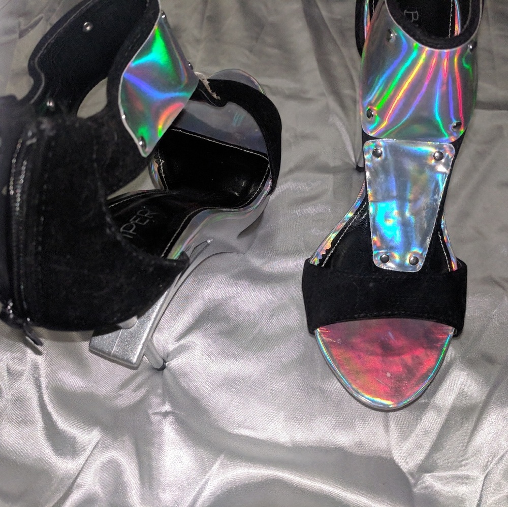 Iridescent Suede Platforms